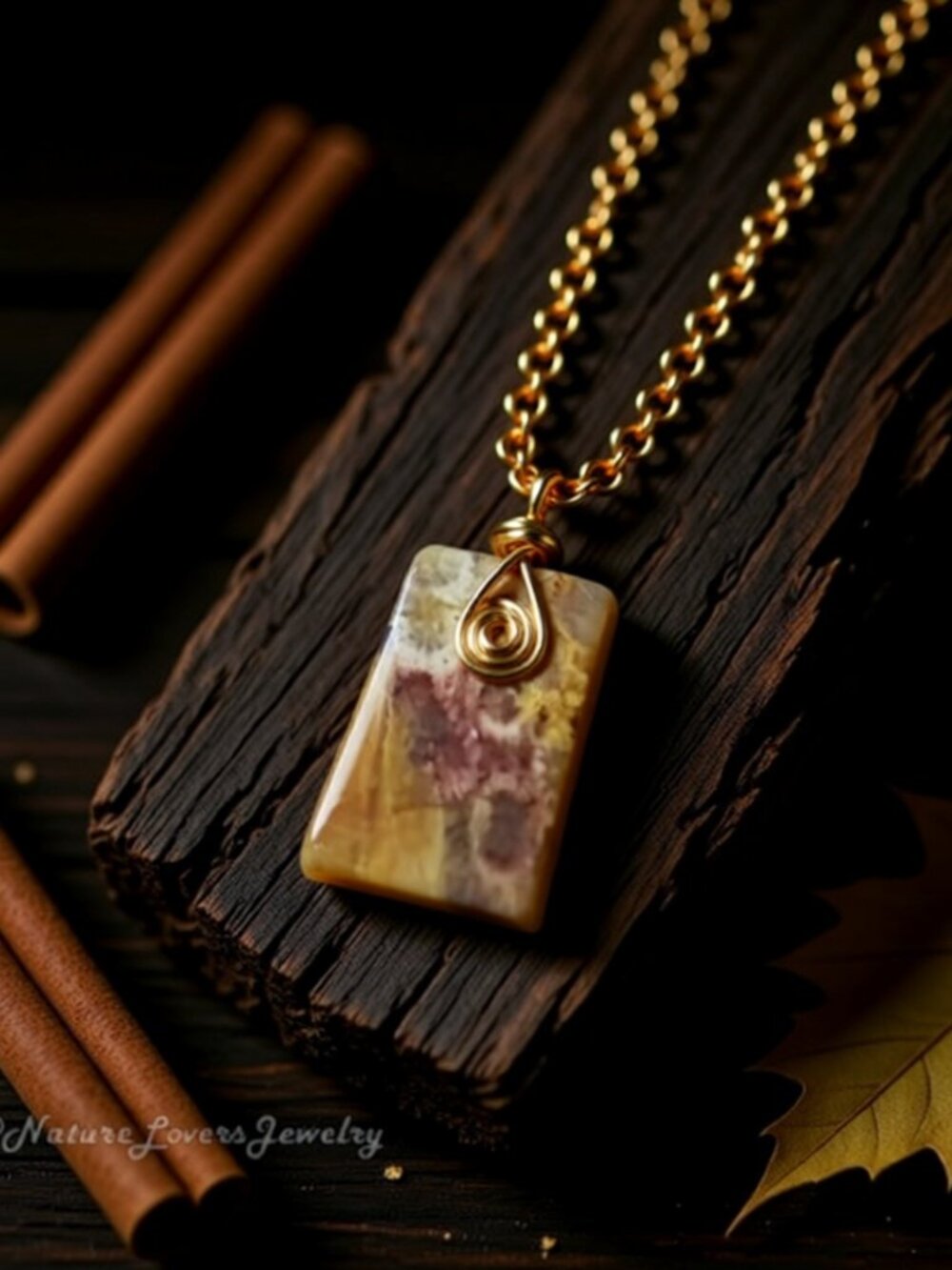 Autumn + Fall Magic! Handcrafted Agatized Coral Necklace | Warm Honey & Caramel
